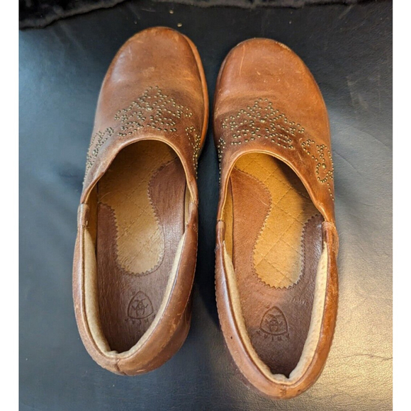 Ariat Shoes Women's 7.5 Strathmore Nubuck Leather Studded Clog Style # 21203 - Picture 5 of 12